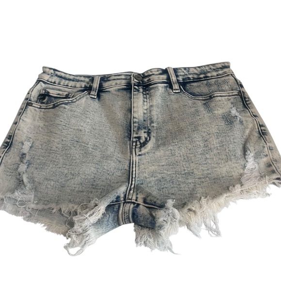 KanCan Pants - KanCan Acid Wash High Rise Distressed Denim Cutoff Shorts Frayed Hem
